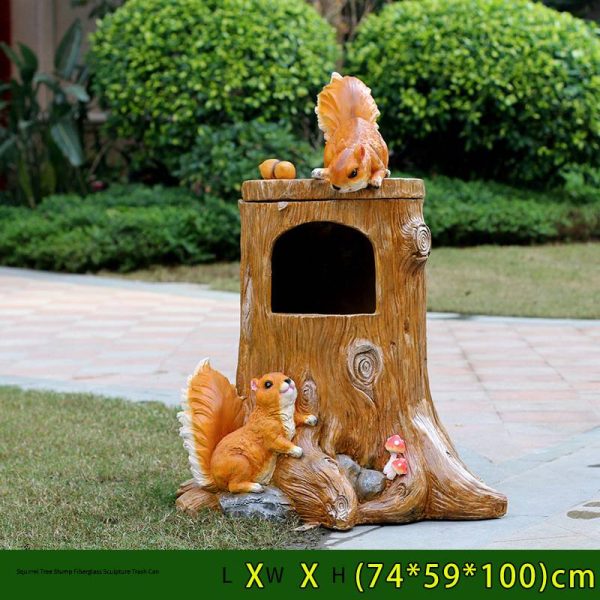 Outdoor park fiberglass animal sculpture trash can - Image 5
