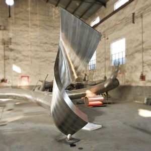 Stainless steel streamer abstract creative sculpture