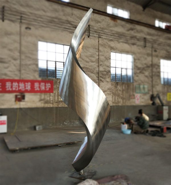Stainless steel streamer abstract creative sculpture