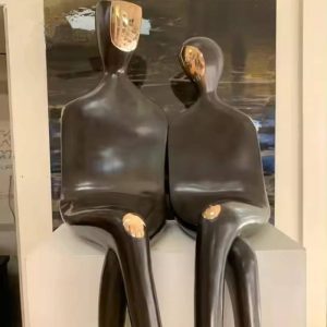 Modern abstract style copper figure sculpture for outdoor and indoor hotel decoration
