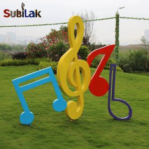 Outdoor Park Garden Campus Commercial Street Fiberglass Musical Note Sculpture