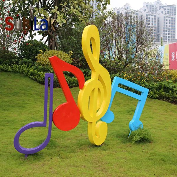 Outdoor Park Garden Campus Commercial Street Fiberglass Musical Note Sculpture - Image 2