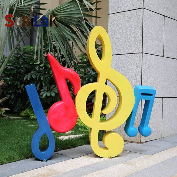 Outdoor Park Garden Campus Commercial Street Fiberglass Musical Note Sculpture - Image 3