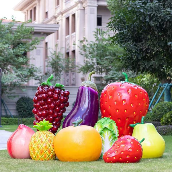 Outdoor Park Agricultural Sightseeing Garden Fiberglass Vegetable and Fruit Sculpture