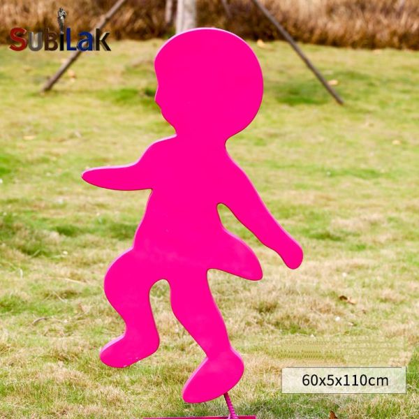 Outdoor park fiberglass sculpture with sports silhouette theme - Image 4