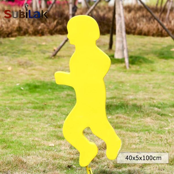 Outdoor park fiberglass sculpture with sports silhouette theme - Image 5