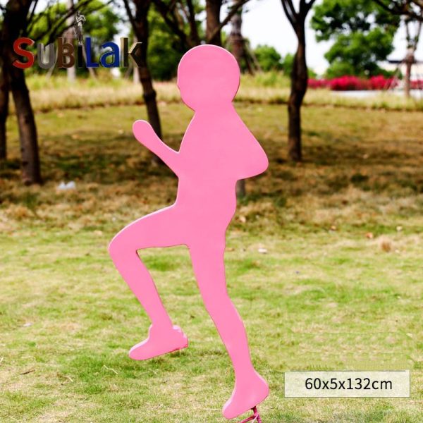 Outdoor park fiberglass sculpture with sports silhouette theme - Image 3