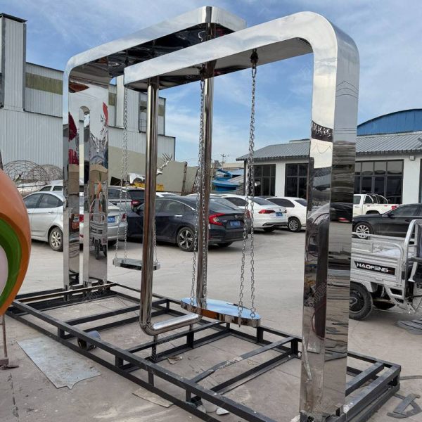 Stainless steel sculpture swings in public spaces such as city squares, parks, commercial blocks - Image 2