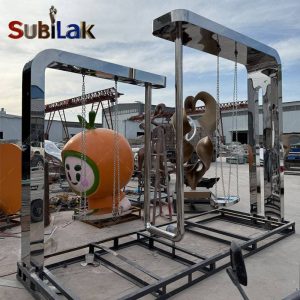 Stainless steel sculpture swings in public spaces such as city squares, parks, commercial blocks