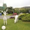 Outdoor city sculpture garden landscape white deer shape fiberglass sculpture - Image 3