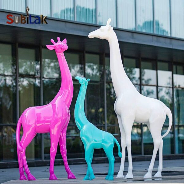 Outdoor park city landscape fiberglass giraffe sculpture - Image 3