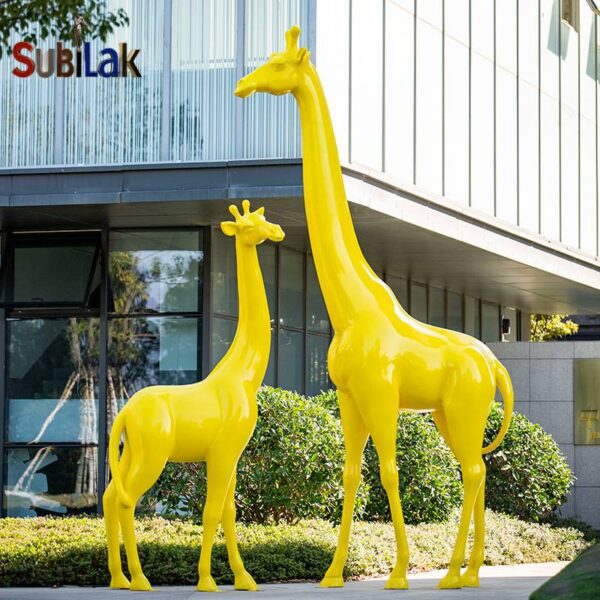 Outdoor park city landscape fiberglass giraffe sculpture - Image 4