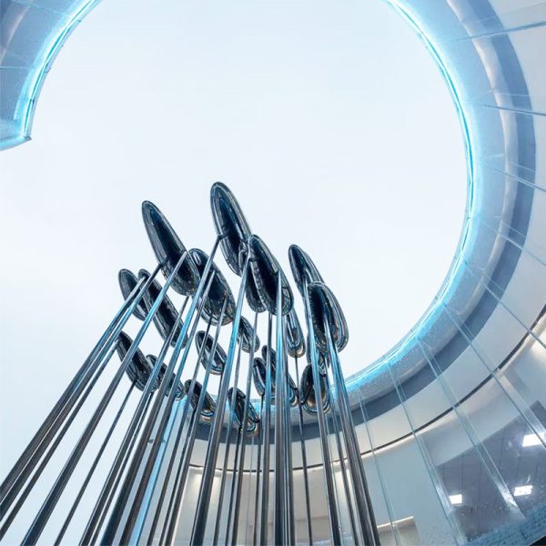 Outdoor landscape commercial street stainless steel cloud sculpture - Image 5