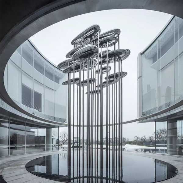 Outdoor landscape commercial street stainless steel cloud sculpture - Image 2