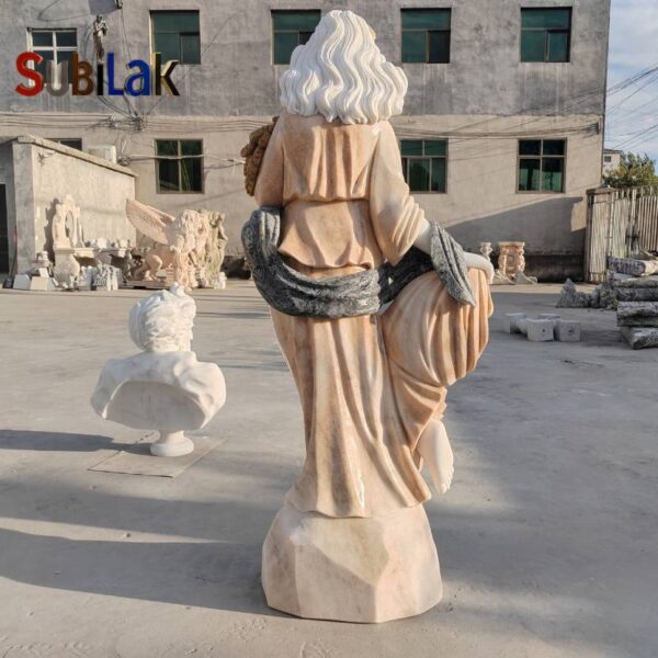 Outdoor park white marble girl statue - Image 2