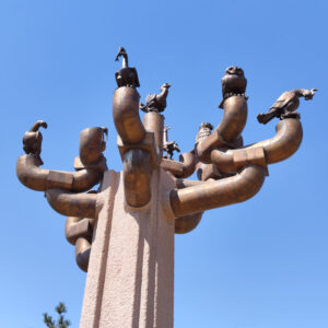 Ancient Chinese Mythology: Bronze Sculpture of Divine Birds and Giant Trees