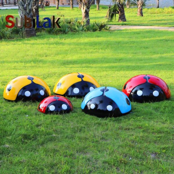 Outdoor Park Lawn Ladybug Fiberglass Sculpture - Image 2