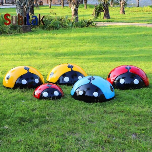 Outdoor Park Lawn Ladybug Fiberglass Sculpture - Image 5