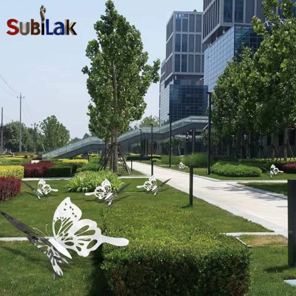 Stainless steel butterfly sculpture - Image 2
