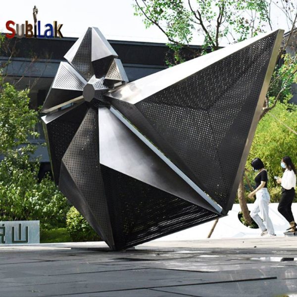 City street ocean landscape art stainless steel creative conch sculpture