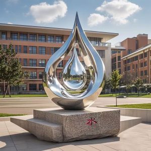 Outdoor City Plaza Mall Stainless Steel "Water" Themed Sculpture