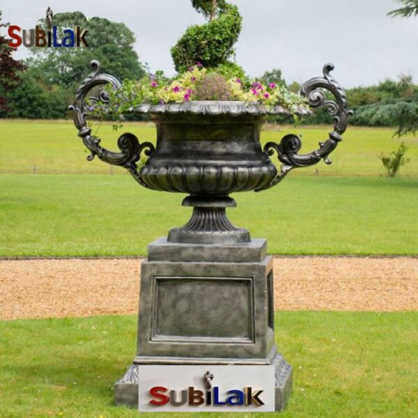 Garden Landscape Bronze Flower Pot Sculpture - Image 2