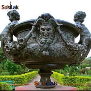 Garden Landscape Bronze Flower Pot Sculpture