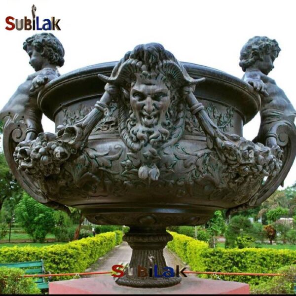 Garden Landscape Bronze Flower Pot Sculpture