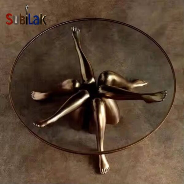 High quality cast metal bronze coffee table - Image 3