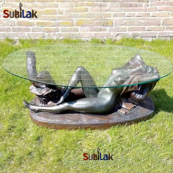 High quality cast metal bronze coffee table - Image 2