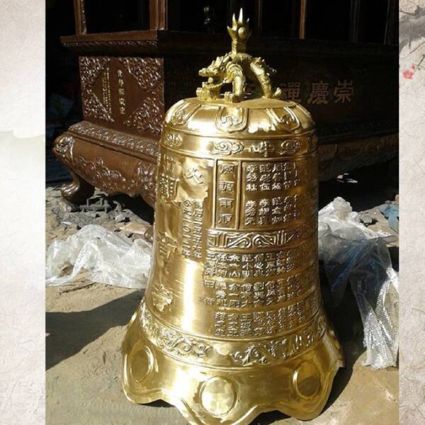 Bronze bell sculpture in the temple - Image 2