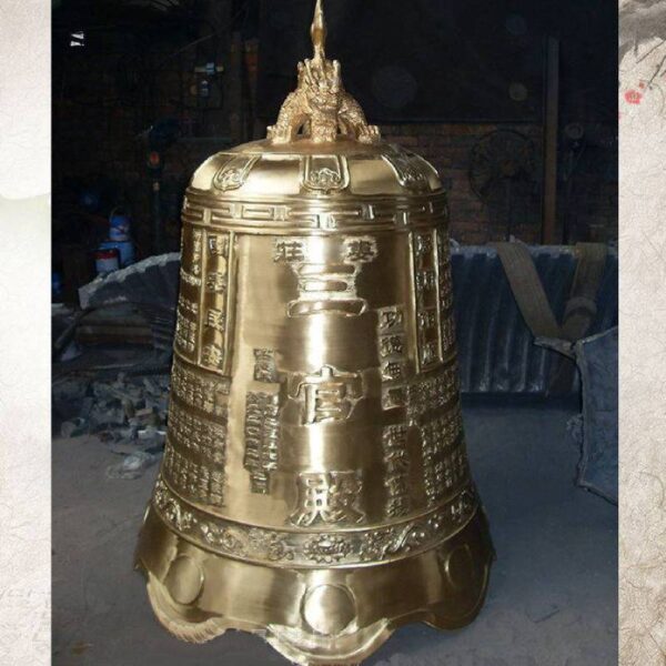 Bronze bell sculpture in the temple - Image 3