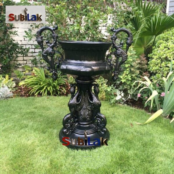 European Garden Bronze Flower Pot - Image 2