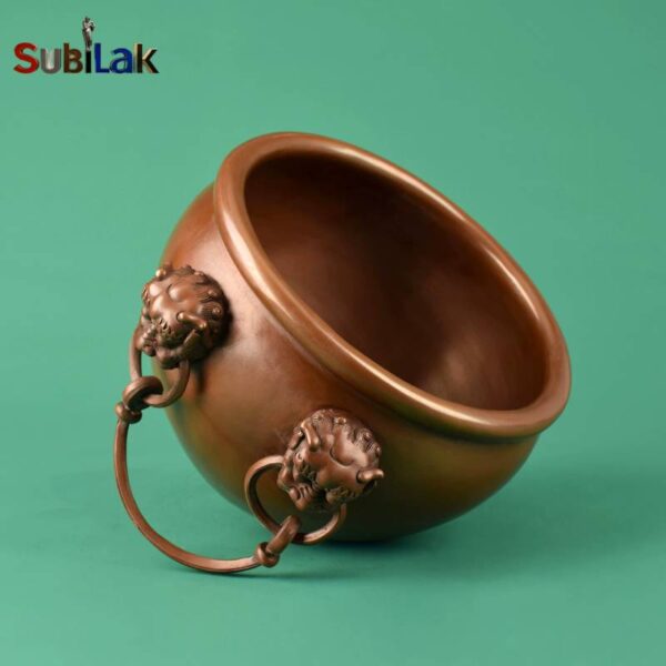 Copper Forbidden City Lion Head Cylinder Ornaments Auspicious Crafts Home Office Copper Cylinder Decorations - Image 2