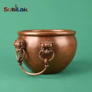 Copper Forbidden City Lion Head Cylinder Ornaments Auspicious Crafts Home Office Copper Cylinder Decorations