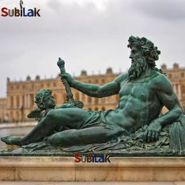 European bronze sculpture Greek river god statue - Image 3