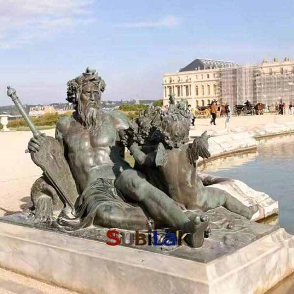 European bronze sculpture Greek river god statue - Image 2