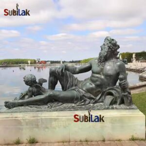 European bronze sculpture Greek river god statue
