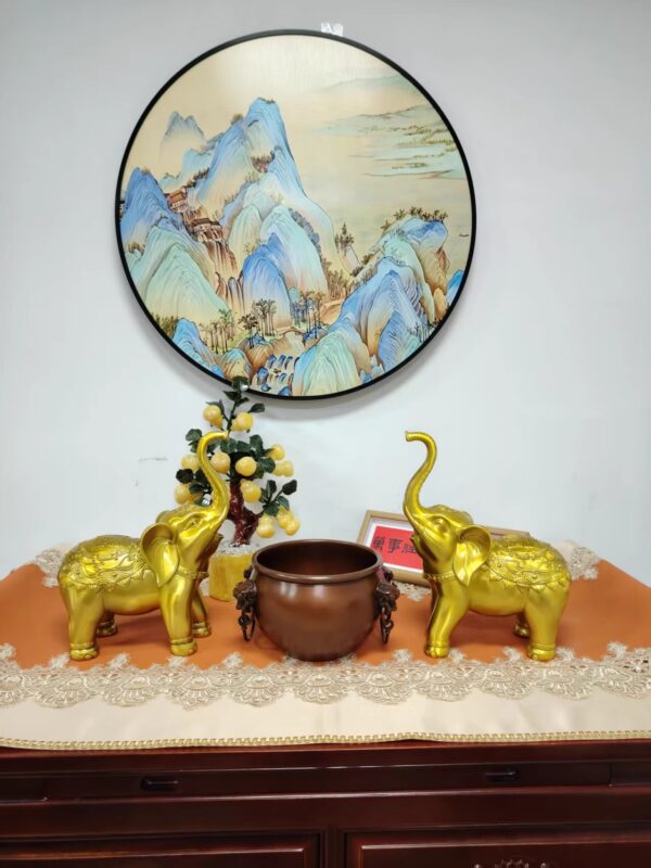 Copper Forbidden City Lion Head Cylinder Ornaments Auspicious Crafts Home Office Copper Cylinder Decorations - Image 7