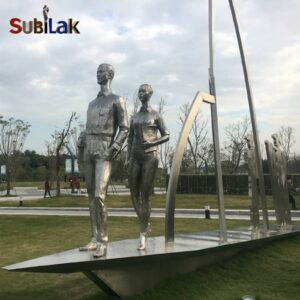 Outdoor park stainless steel figure statue