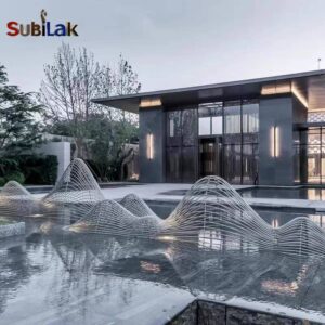 Outdoor park garden stainless steel abstract rockery sculpture