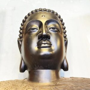 Bronze Buddha Statue Tathagata Buddha Bronze Head Modern Sculpture Artwork