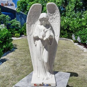 White marble angel statue