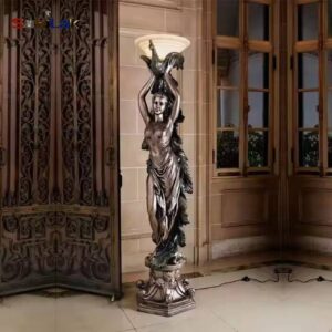Design both decorative and functional art bronze sculpture floor lamps