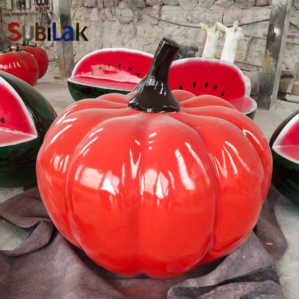 Fiberglass reinforced plastic (FRP) simulation pumpkin sculpture for the vegetable planting base in the outdoor park - Image 2