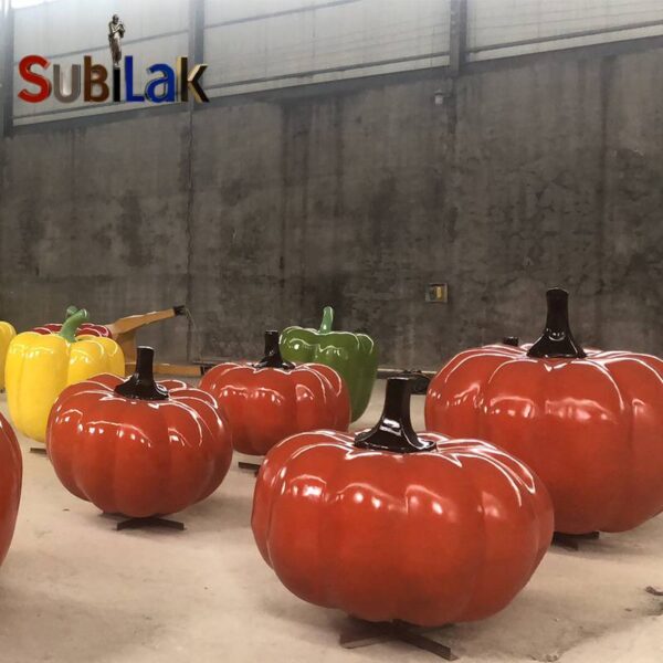 Fiberglass reinforced plastic (FRP) simulation pumpkin sculpture for the vegetable planting base in the outdoor park - Image 3