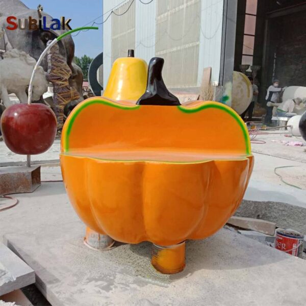 Fiberglass reinforced plastic (FRP) simulation pumpkin sculpture for the vegetable planting base in the outdoor park - Image 4