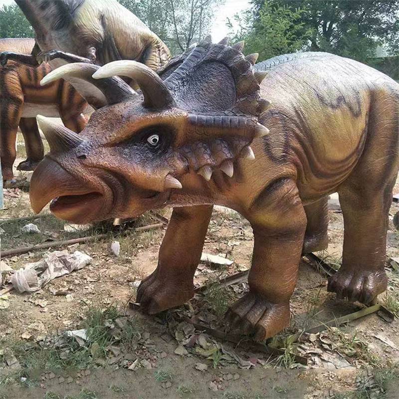 Fiberglass dinosaur sculptures in outdoor park amusement areas - Image 2