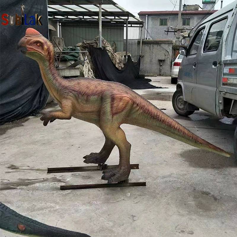 Fiberglass dinosaur sculptures in outdoor park amusement areas - Image 4