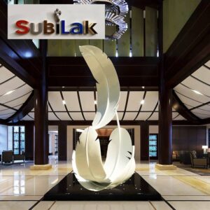 Outdoor and indoor decorative stainless steel sculpture feathers